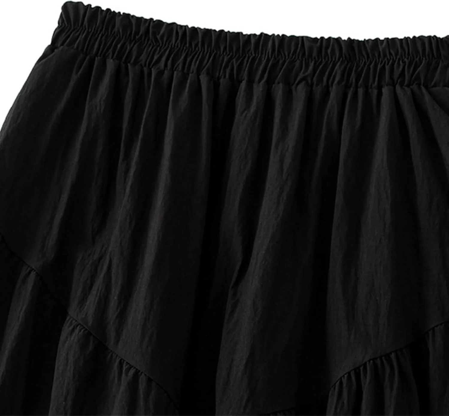 Womens Summer Boho Flowy Swing Tiered A-Line Midi Skirt Stretch Waist A-Line Big Swing Peasant Skirt 2025 Trendy