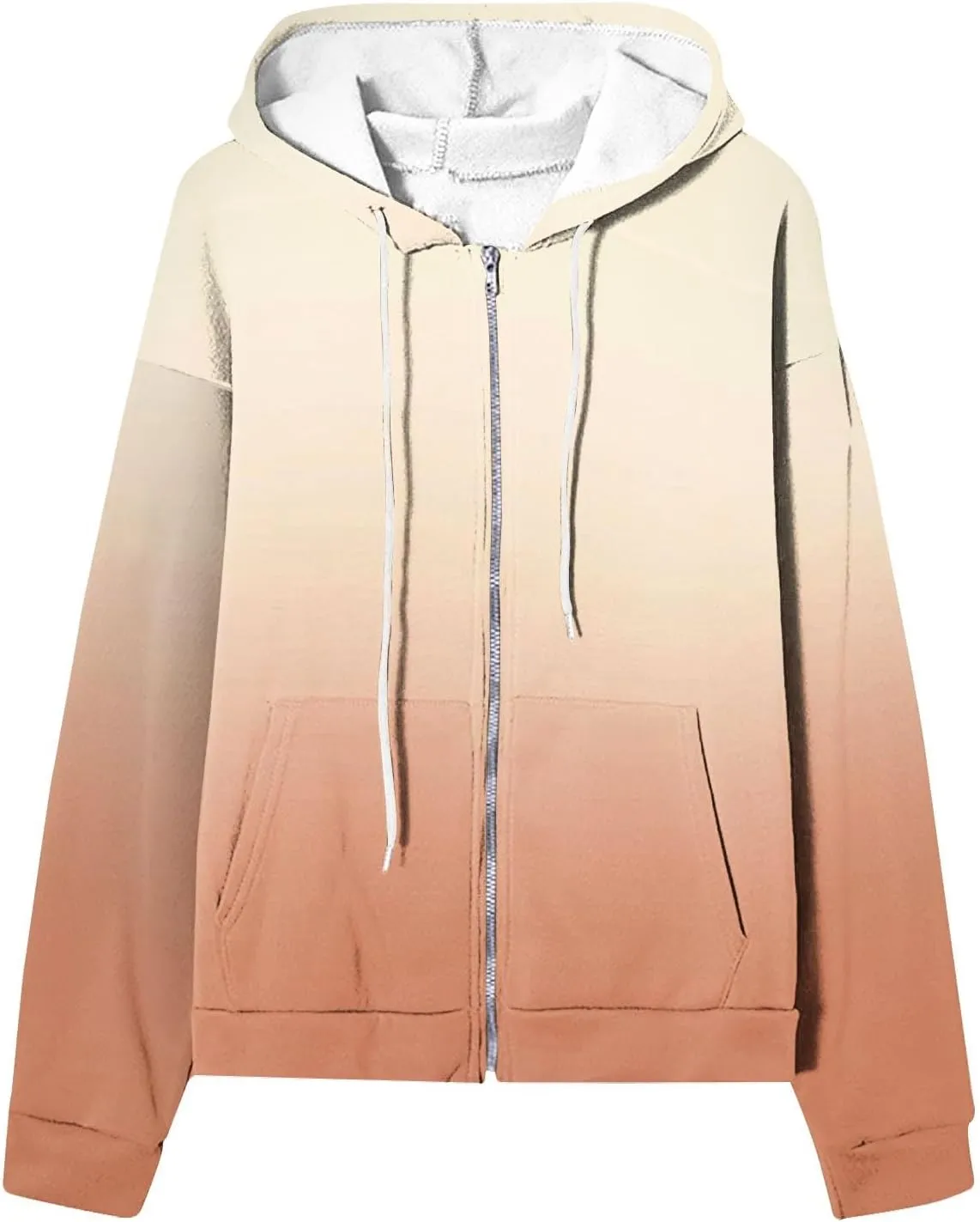 Womens Tie Dye Zip Up Hoodies Oversized Fleece Lined Hooded Sweatshirts Teen Girl Y2K Sherpa Jackets with Pockets