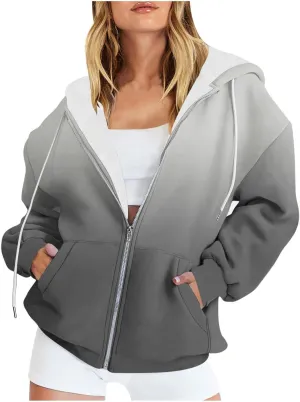 Womens Tie Dye Zip Up Hoodies Oversized Fleece Lined Hooded Sweatshirts Teen Girl Y2K Sherpa Jackets with Pockets
