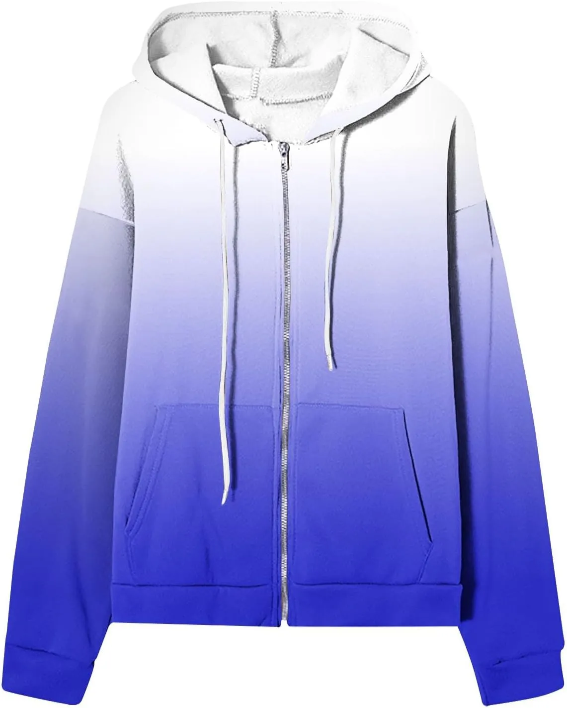Womens Tie Dye Zip Up Hoodies Oversized Fleece Lined Hooded Sweatshirts Teen Girl Y2K Sherpa Jackets with Pockets