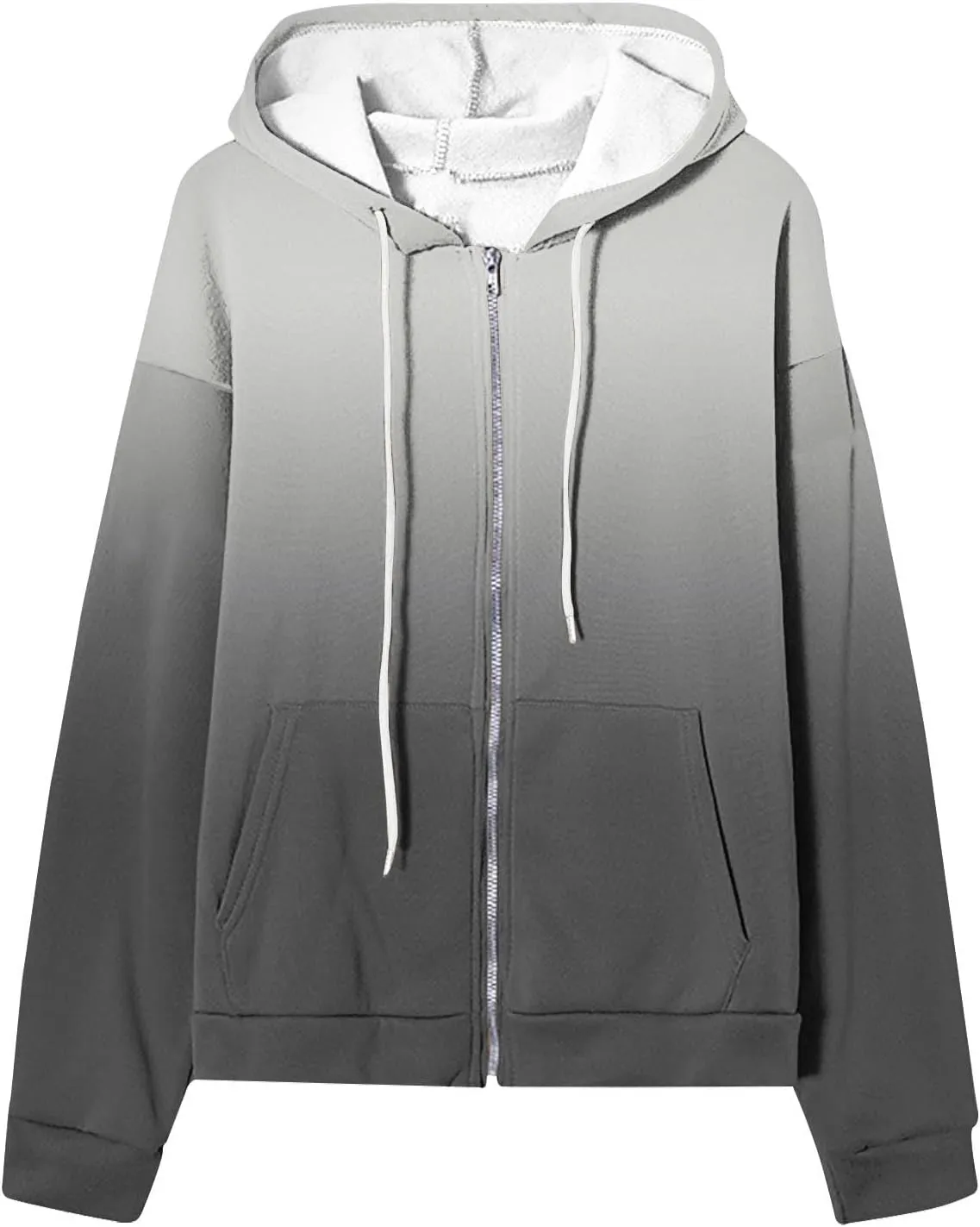 Womens Tie Dye Zip Up Hoodies Oversized Fleece Lined Hooded Sweatshirts Teen Girl Y2K Sherpa Jackets with Pockets