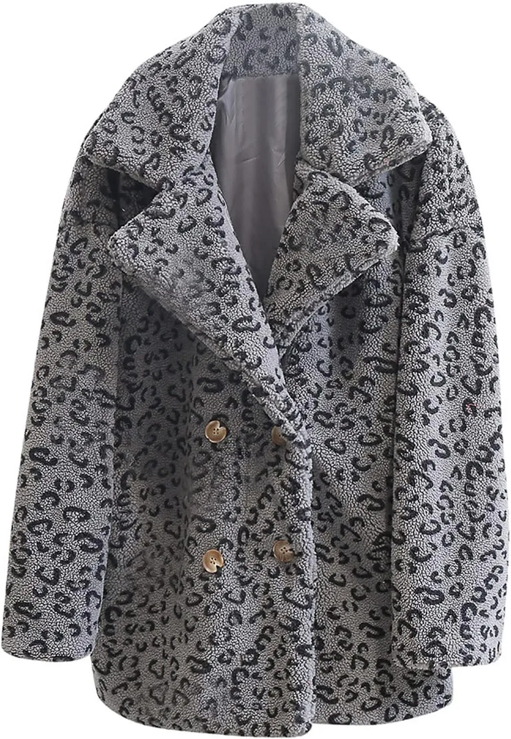 yardsong Faux Fur Coats for Women Fashion Leopard Printed Shaggy Jackets Notched Lapel Collar Long Sleeve Luxury Outerwear