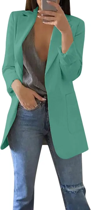 ZEFOTIM Women Blazer Fitted Fashion Plus Size Floral/Striped Coat Trendy Business 2024 Blazer